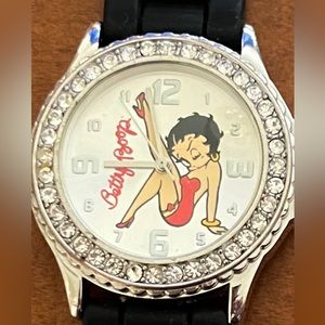 Original Betty Boop watch with diamond crystals around it, still works